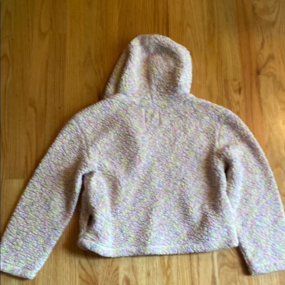Justice Kids' Sherpa Hoodie - Cream and Pink - Picture 3 of 3